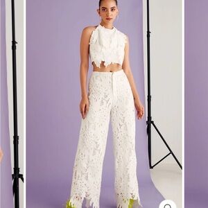 Abella Ivory Floral Wide Leg Jumpsuit